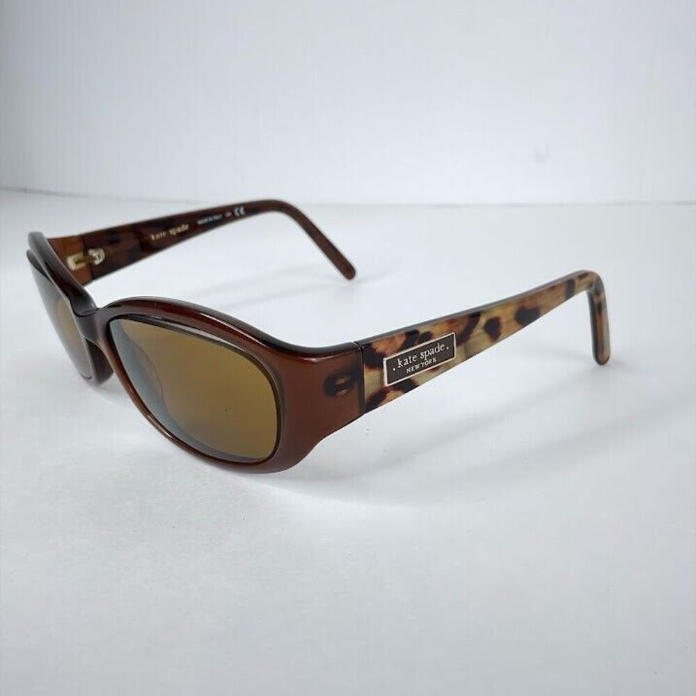 Kate Spade Sunglasses Brown Leopard Rectangle Dee/S 01W0 Frames 54-17 120 Italy - Picture 3 of 9